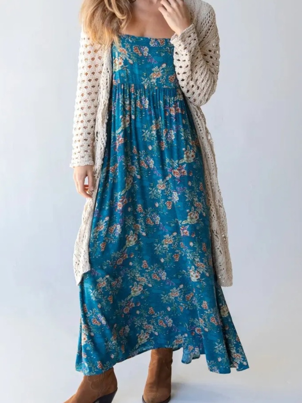 Natural Life Patti Side Slit Boho Maxi Dress